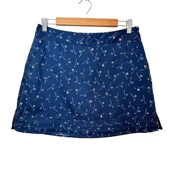Lady Hagen Skirts Lady Hagen Blue Golf Clubs Print Mini Skort